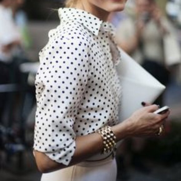 Tommy Hilfiger Tops - White Polka Dot Tommy Hilfiger Button Down